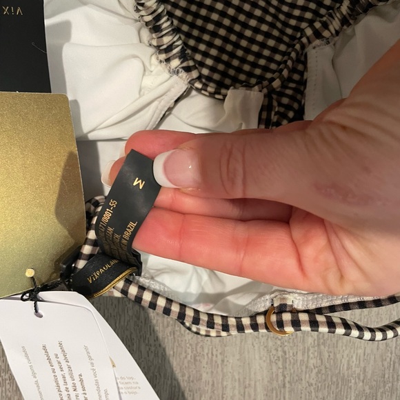 NWT VIX PAULA HERMANNY 
Lupita Gingham Cutout Plunge One-Piece Swimsuit - M - Picture 11 of 12